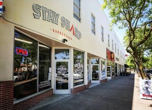 The shop front of Stay Sharp Barbershop